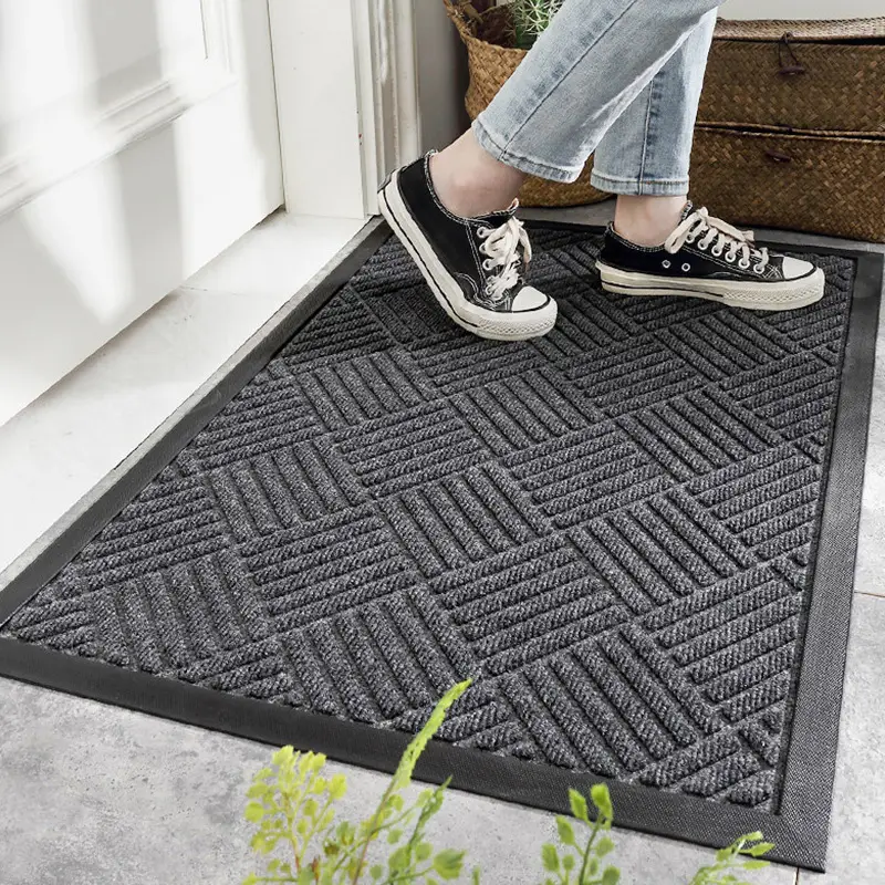 Red Non-Slip Door Mat Waterproof Dust Removal - Image 3