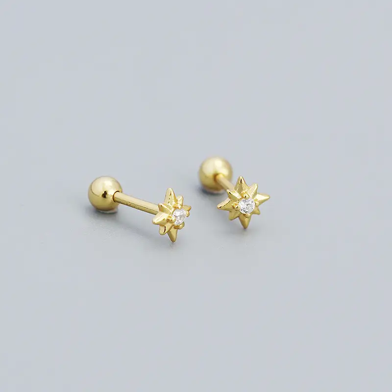 S925 Silver Star Earrings for Women - Image 2