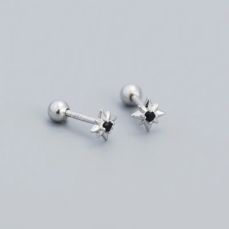 S925 Silver Star Earrings for Women - Image 3