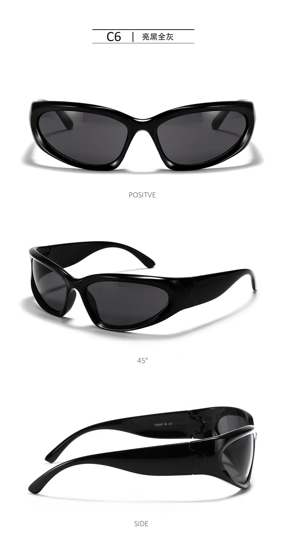 Silver Windproof Sunglasses for Women Large Frame — feature 10