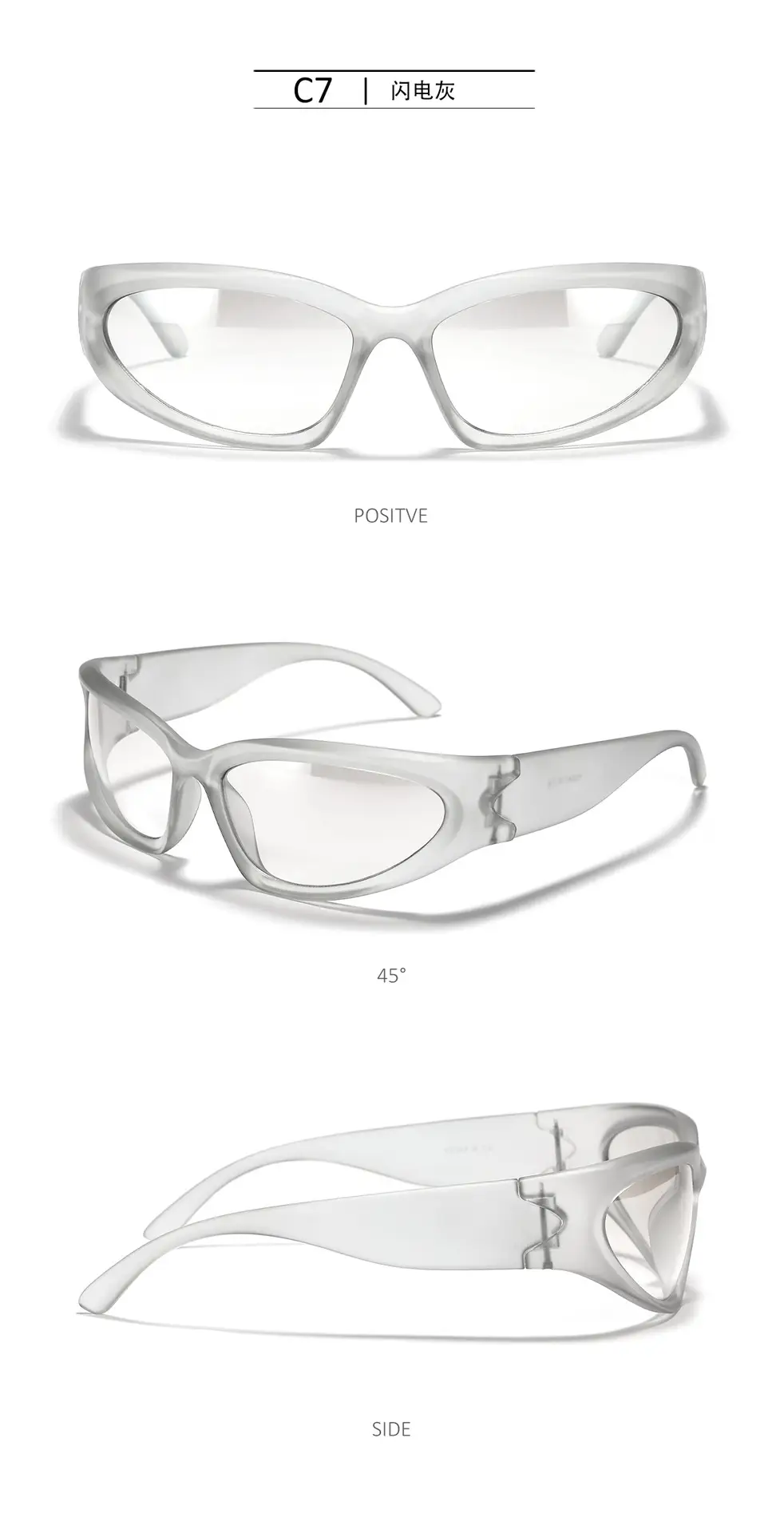 Silver Windproof Sunglasses for Women Large Frame — feature 11