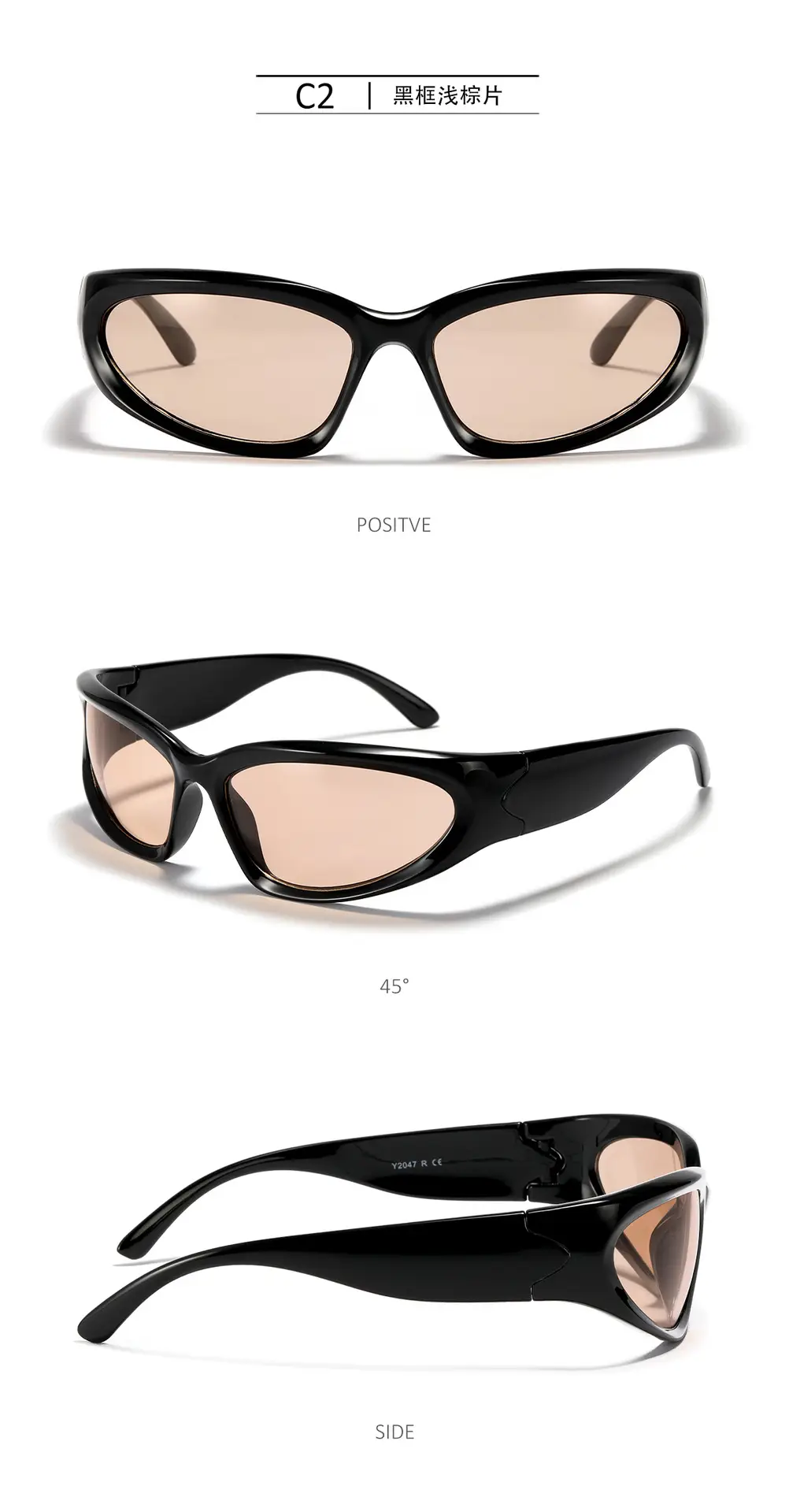 Silver Windproof Sunglasses for Women Large Frame — feature 6
