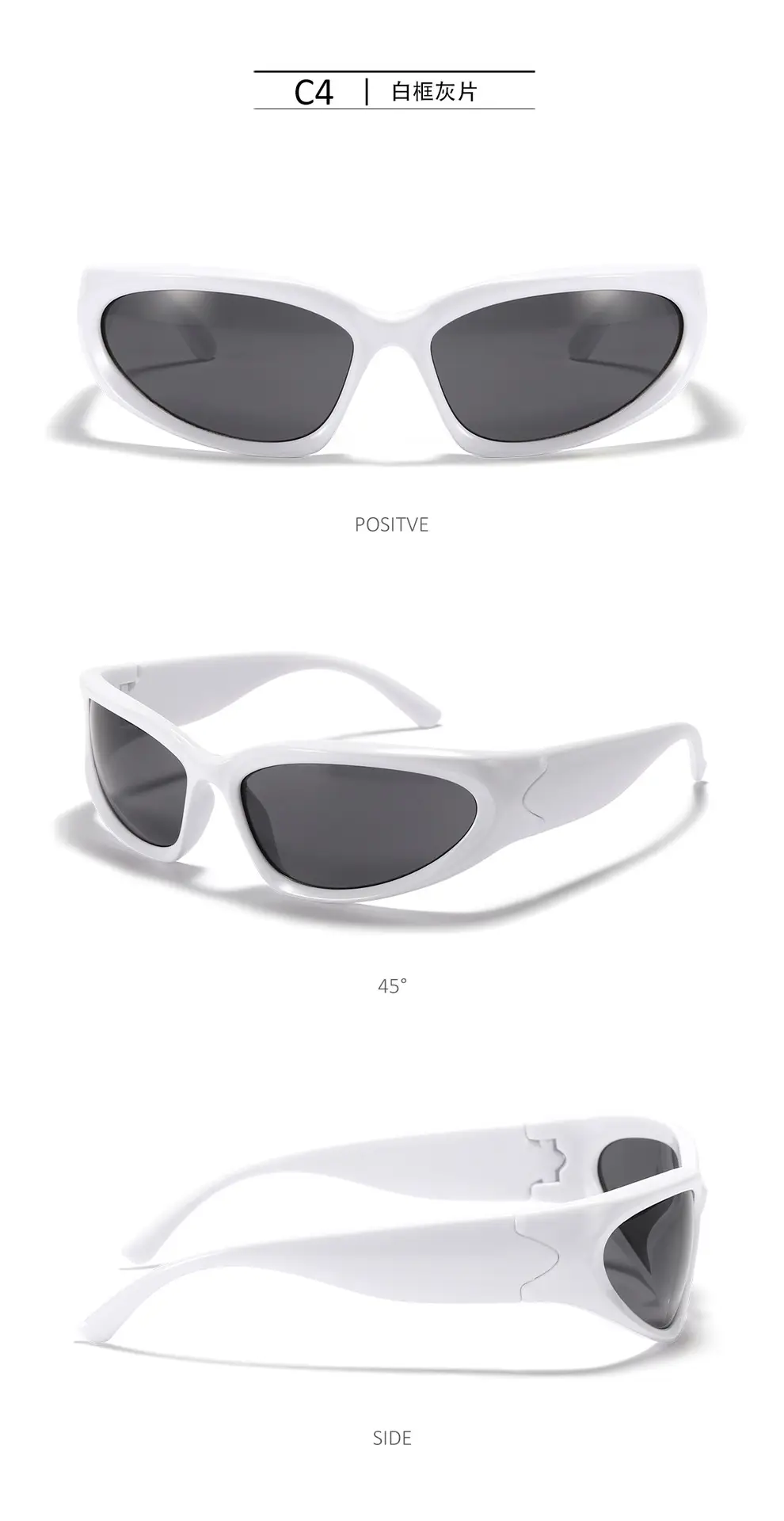 Silver Windproof Sunglasses for Women Large Frame — feature 8