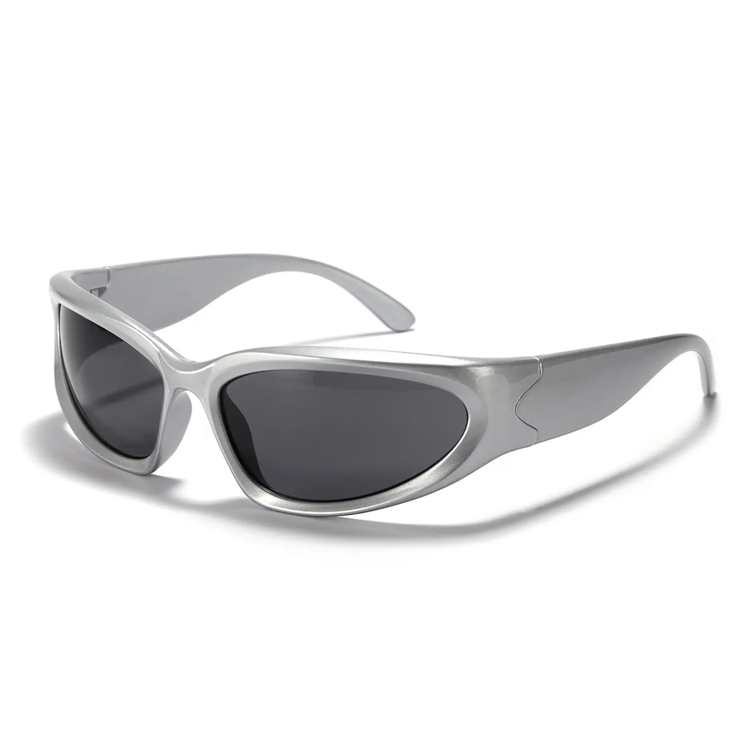 Silver Windproof Sunglasses for Women Large Frame - Image 3