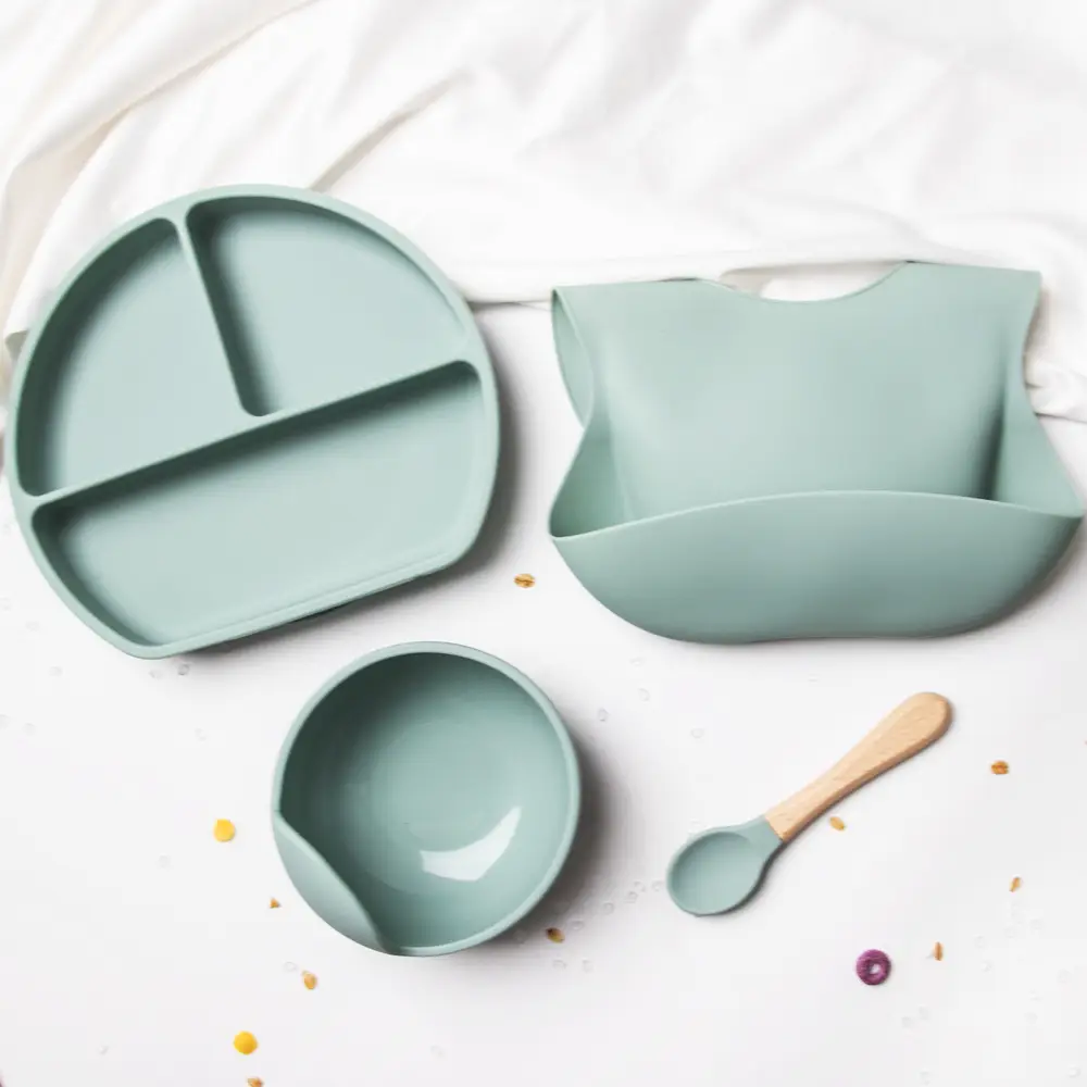 Pink Silicone Tableware Set for Kids & Adults - Image 11