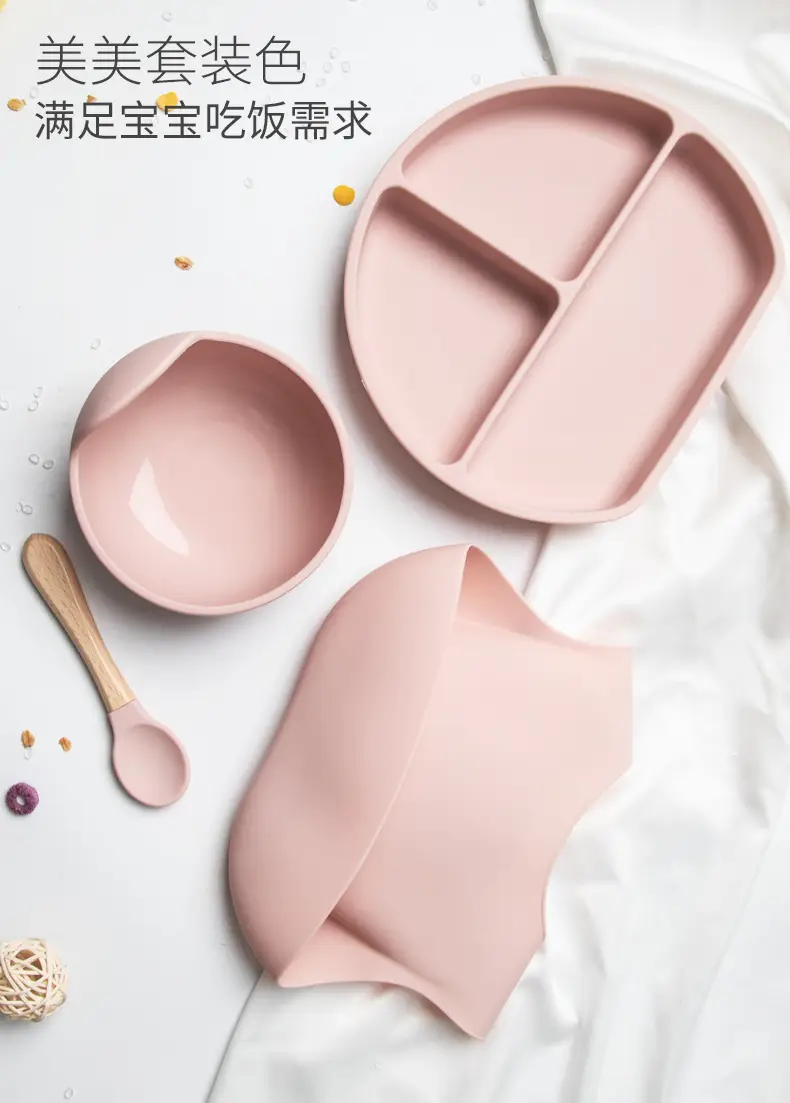 Pink Silicone Tableware Set for Kids & Adults — feature 3