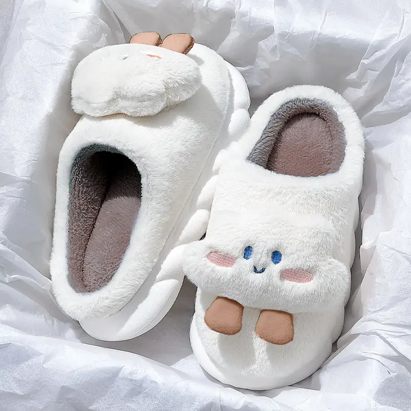 Winter Cotton Slippers, Warm Women's Thick-Soled Fur Slippers, Indoor Non-Slip Home Cotton Shoes, Outdoor Cotton Slippers Wholesale