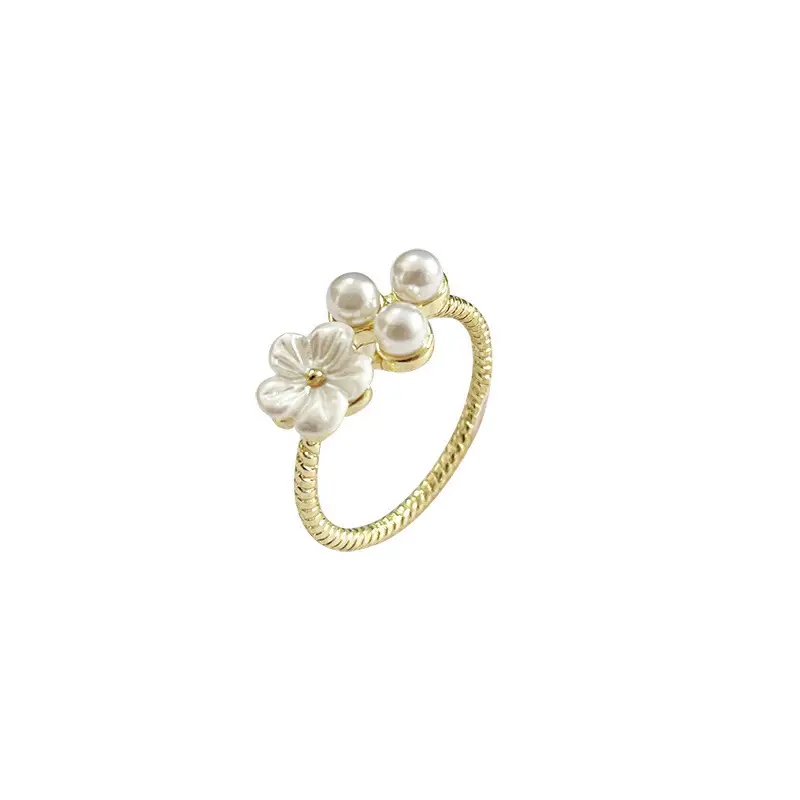 Women's Flower Pearl Finger Ring Elegant High End - Image 5