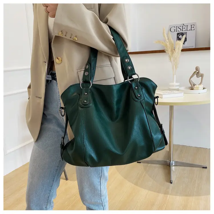 Black Korean Style Large Canvas Shoulder Bag — feature 19