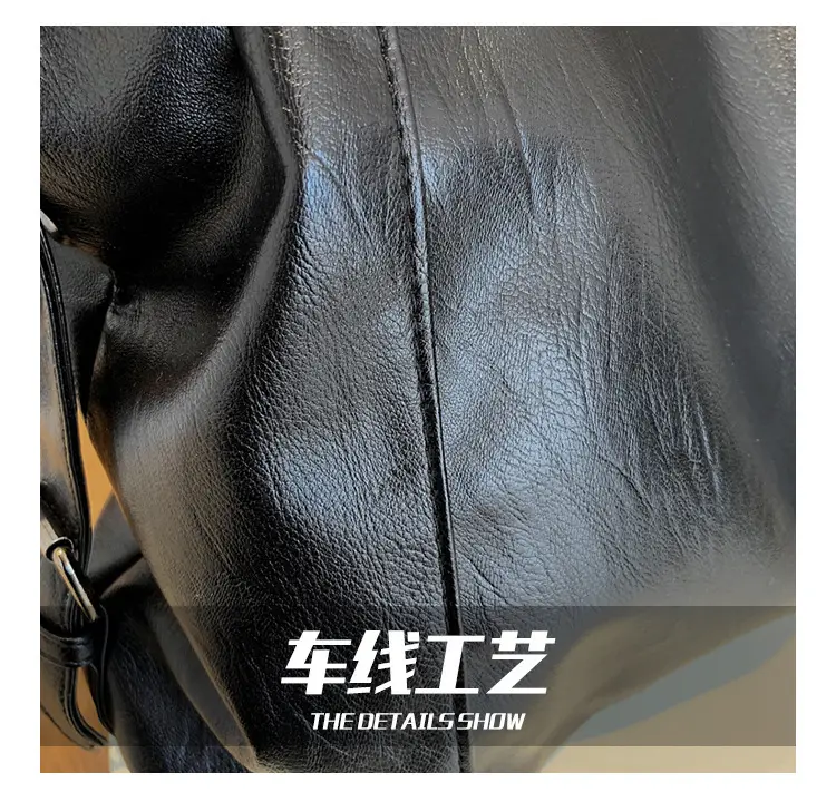 Black Korean Style Large Canvas Shoulder Bag — feature 8