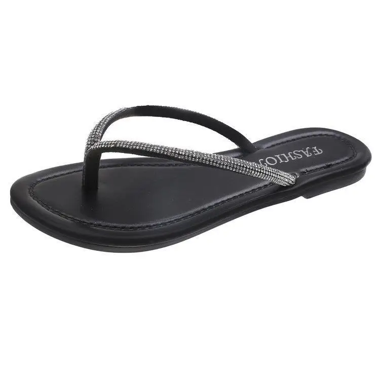 Rhinestone Flip Flops Women's White Plus Size — feature 7