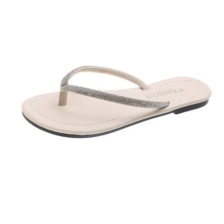 Rhinestone Flip Flops Women's White Plus Size — feature 8