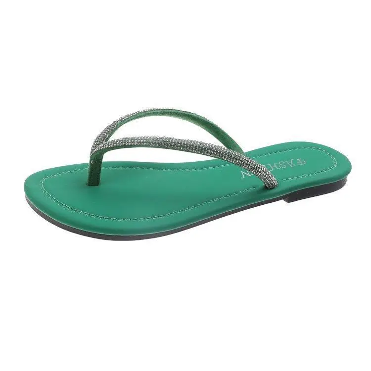 Rhinestone Flip Flops Women's White Plus Size — feature 9