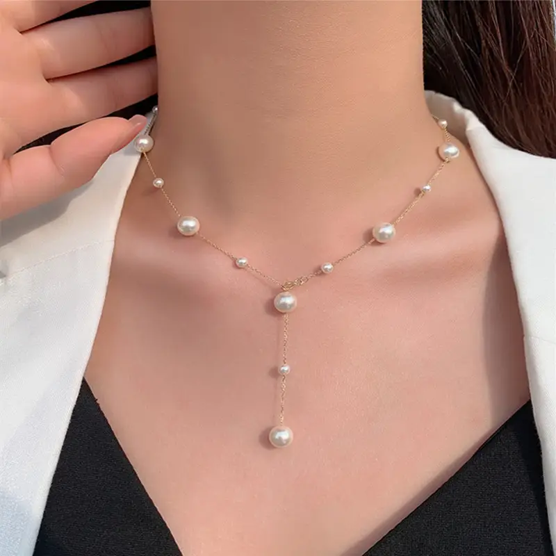 S925 Sterling Silver Starry Pearl Necklace for Women - Image 2