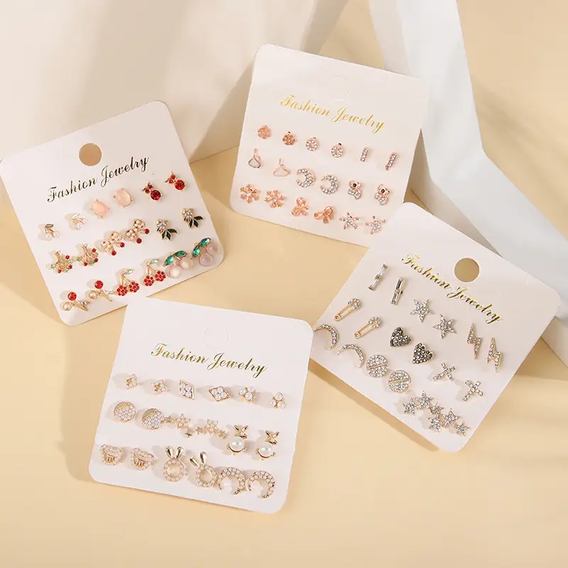Korean Style Vintage Pearl Earrings Set
