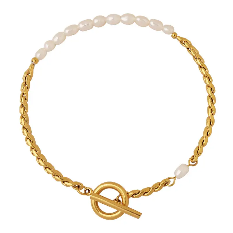Pearl Buckle Bracelet for Women Gold Plated 18K True Gold - Image 6