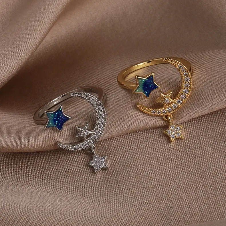 Japanese Style Star Moon Ring with Adjustable Index Finger - Image 5