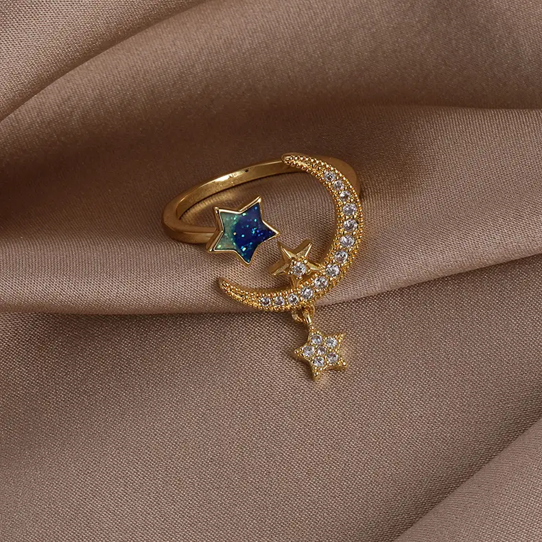 Japanese Style Star Moon Ring with Adjustable Index Finger - Image 6
