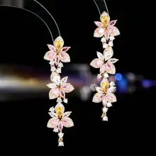 S925 Silver Diamond Necklace Earrings Super Flash Geometric Triangle Zircon Mosaic — feature 5