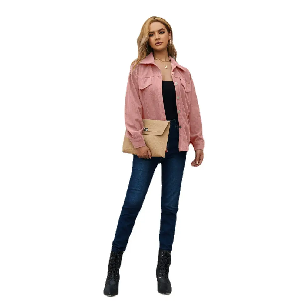 Women's Cross-Border Corduroy Jacket & Shirt Set All Color - Image 10