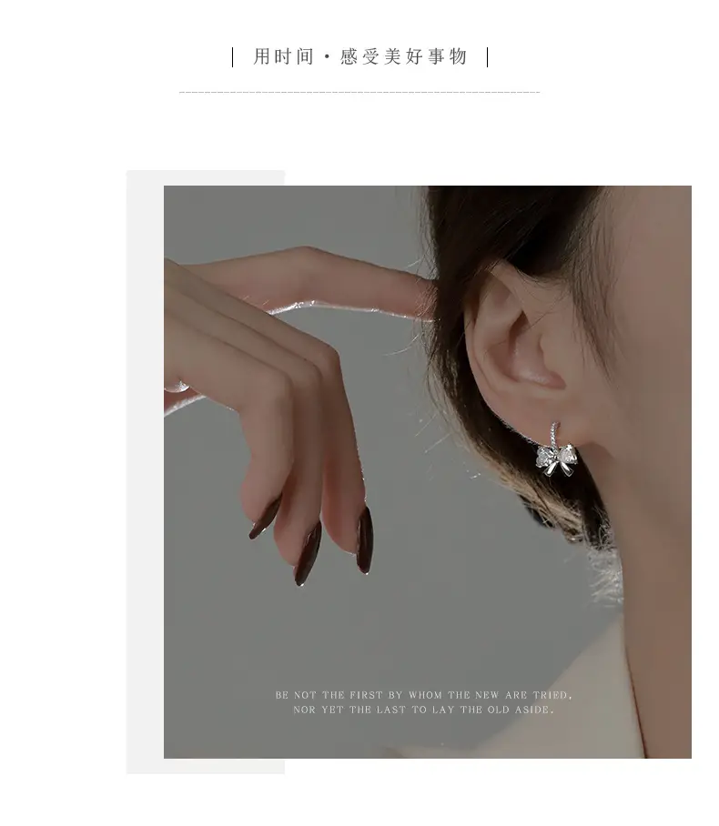 Sterling Silver Bow Earrings for Women 2022 New Trend — feature 7