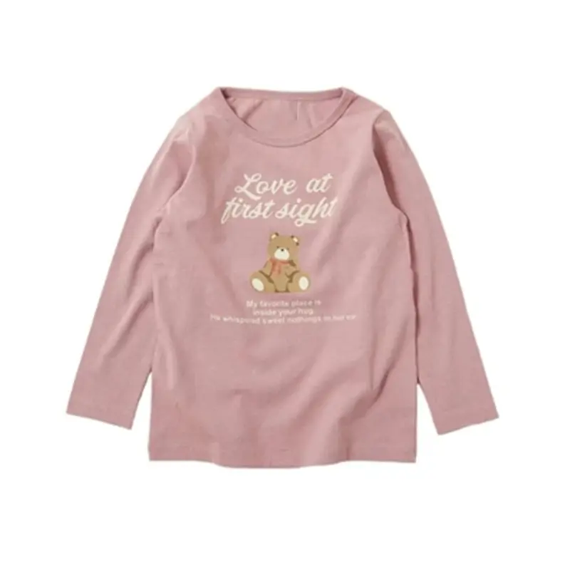 Girls Long Sleeve T-Shirt Pink Bow Print