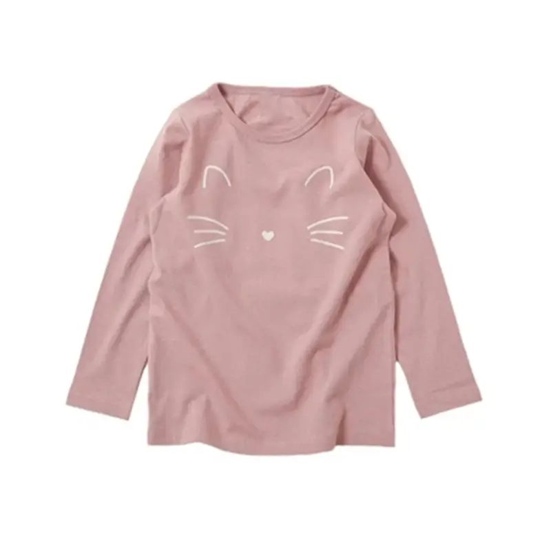 Girls Long Sleeve T-Shirt Pink Bow Print