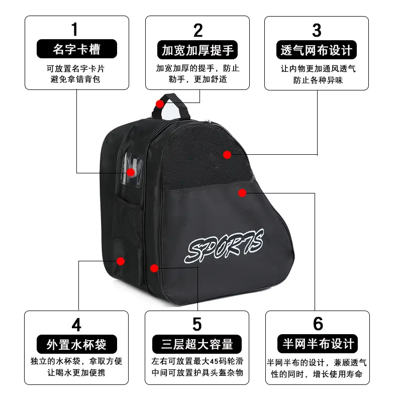 Adult Roller Skate Backpack with 6 Features - Image 7