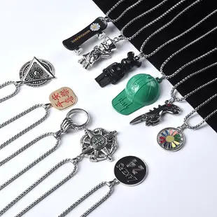 Men's Star Compass Necklace with Silver Chain — feature 4