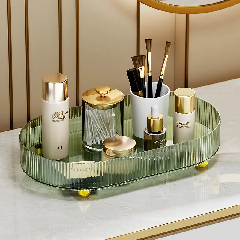 Rectangular Glass Tea Plate with Gold Accents - Image 5