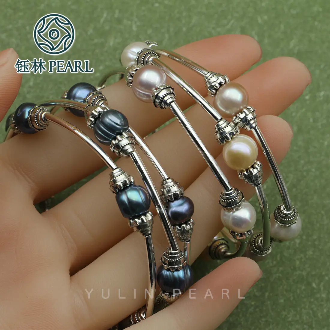 Women's Multi-Layer Pearl Baroque Bracelet Silver
