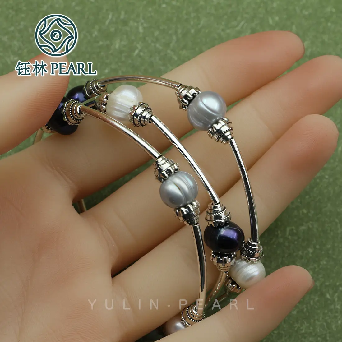 Women's Multi-Layer Pearl Baroque Bracelet Silver