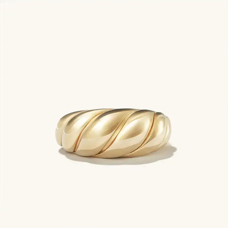 Stainless Steel Cross Finger Ring Gold Plated European American - Image 7