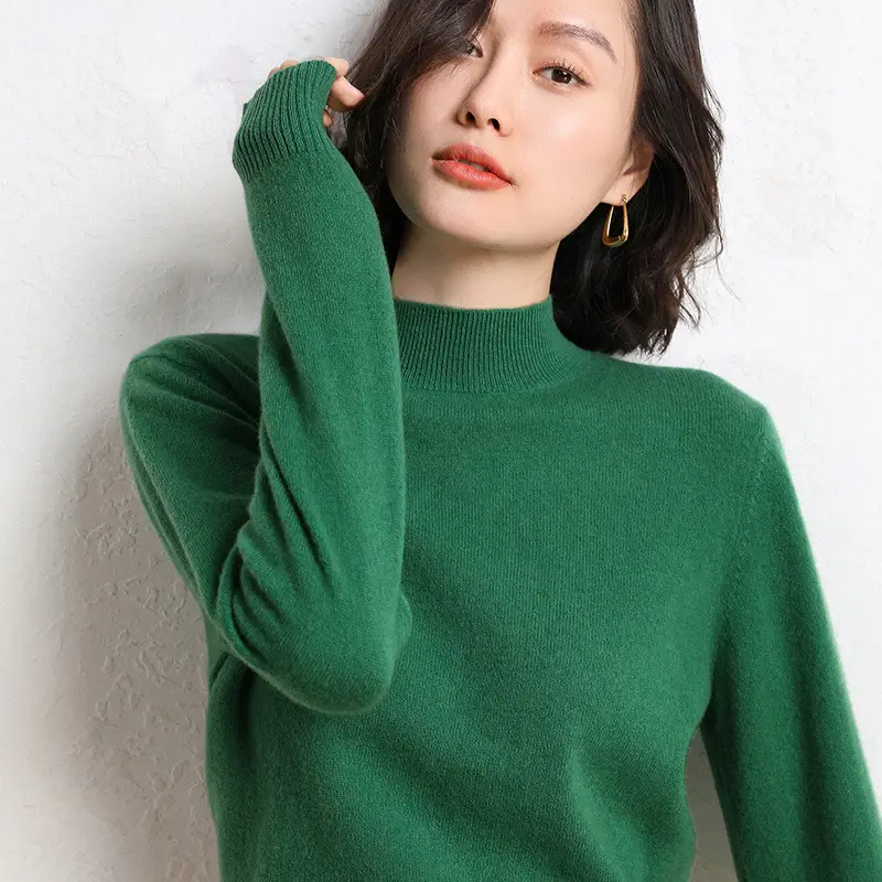 Women's Warm Half Turtleneck Knitwear Yellow 2025 - Image 21
