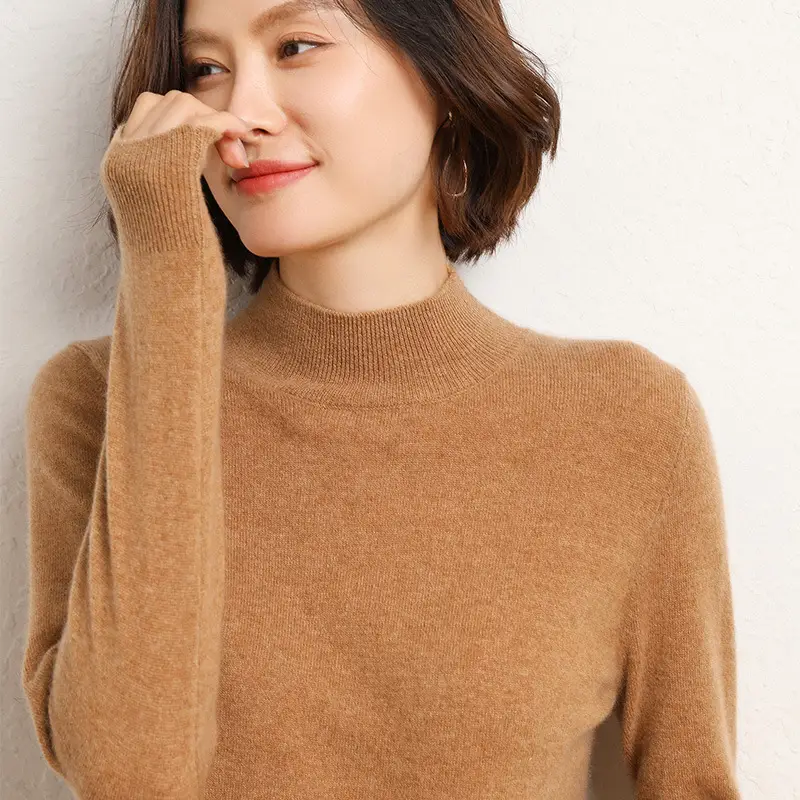 Women's Warm Half Turtleneck Knitwear Yellow 2025 - Image 22