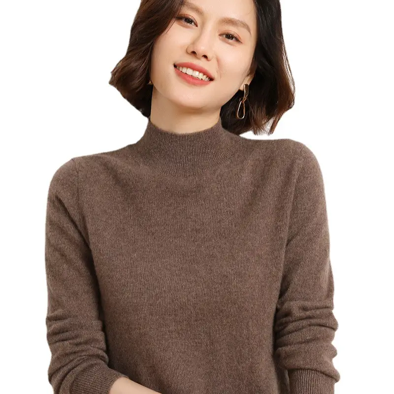 Women's Warm Half Turtleneck Knitwear Yellow 2025 - Image 23