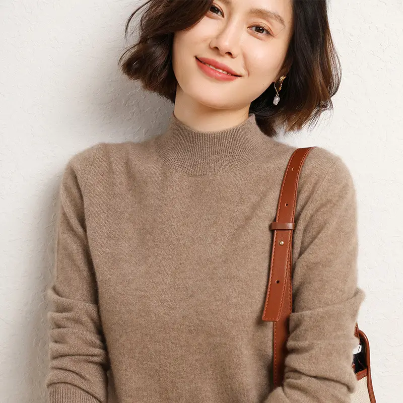 Women's Warm Half Turtleneck Knitwear Yellow 2025 - Image 10