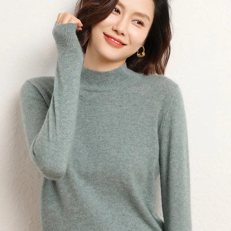 Women's Warm Half Turtleneck Knitwear Yellow 2025 - Image 12