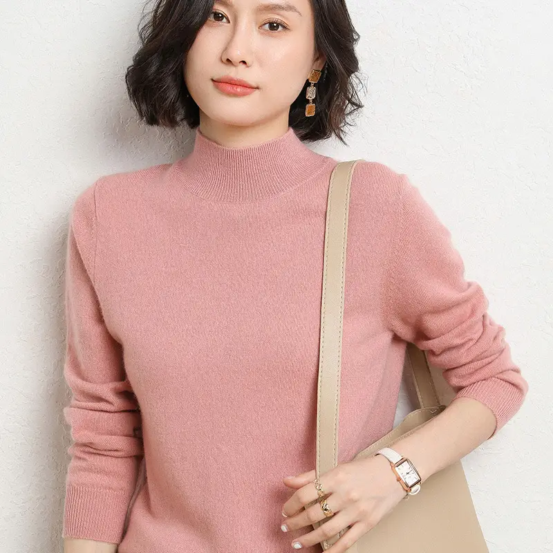 Women's Warm Half Turtleneck Knitwear Yellow 2025 - Image 13