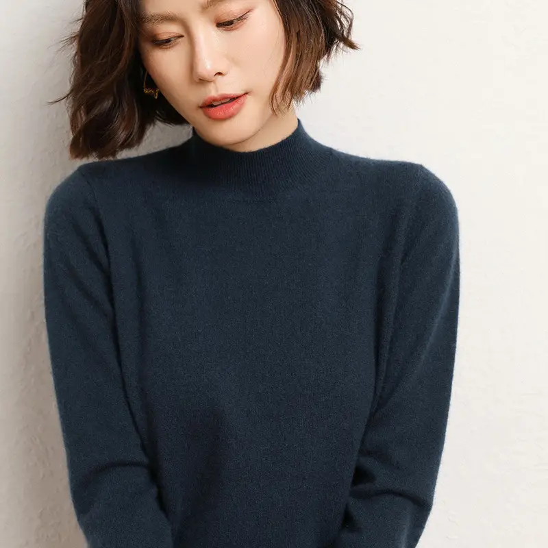 Women's Warm Half Turtleneck Knitwear Yellow 2025 - Image 6