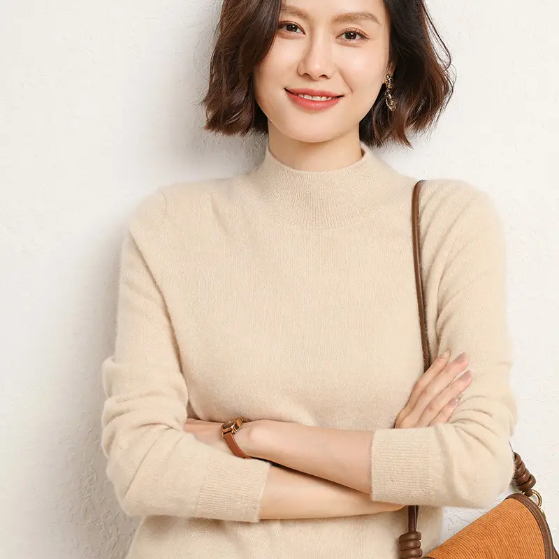 Women's Warm Half Turtleneck Knitwear Yellow 2025 - Image 8