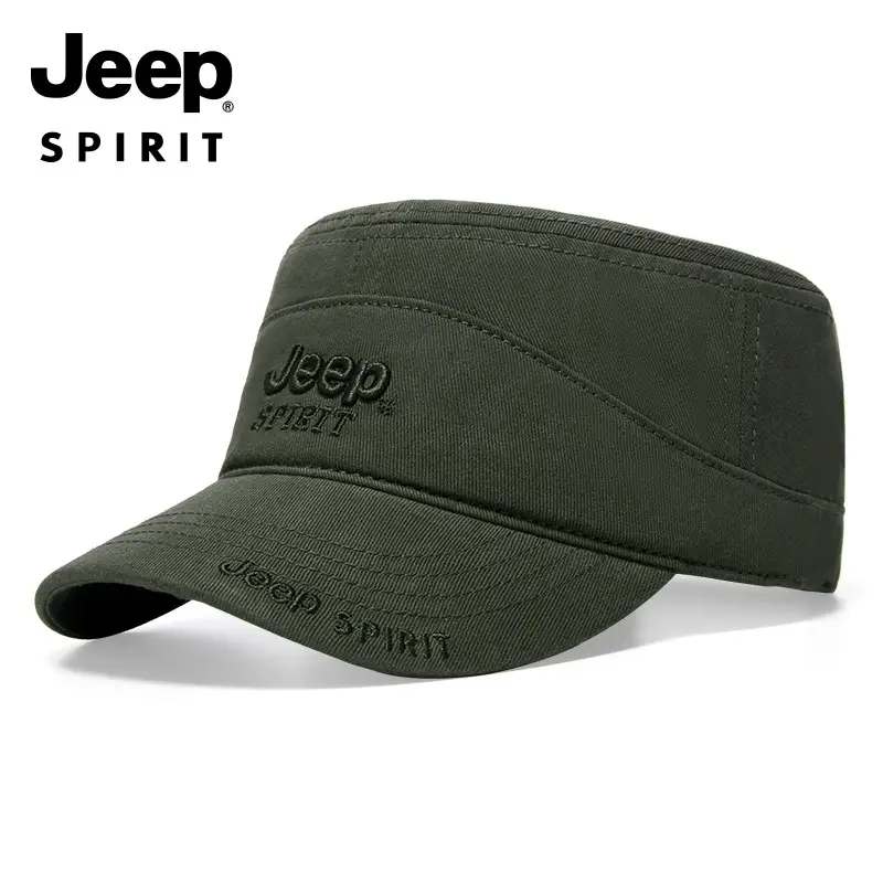 Men's Green Jeep Spirit Flat Cap A0293 - Image 4