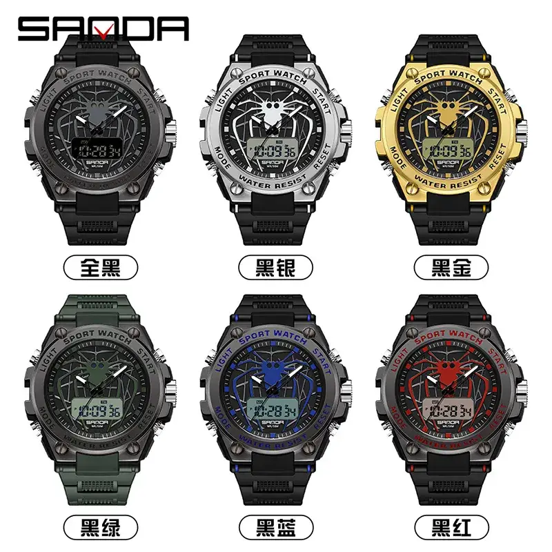 Sanda Men's Digital Sport Watch Waterproof Black - Image 10