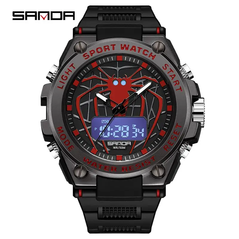 Sanda Men's Digital Sport Watch Waterproof Black - Image 4