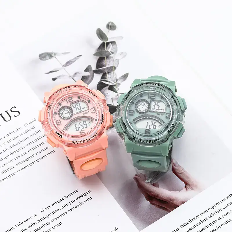 Black Digital Stopwatch Watch with Water Resistant Design - Image 7