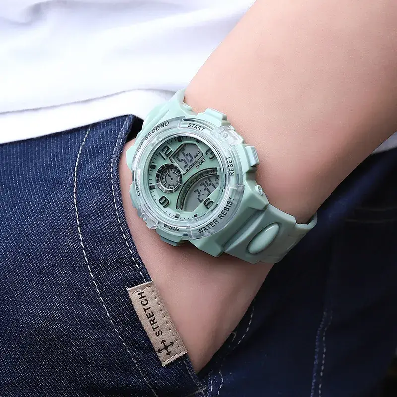 Black Digital Stopwatch Watch with Water Resistant Design - Image 9