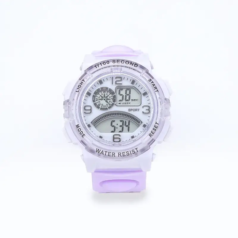 Black Digital Stopwatch Watch with Water Resistant Design - Image 3