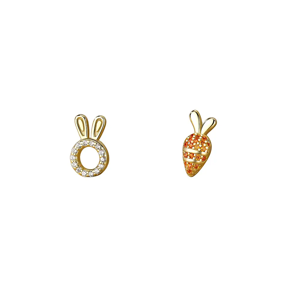 S999 Foot Silver Rabbit Earrings for Women