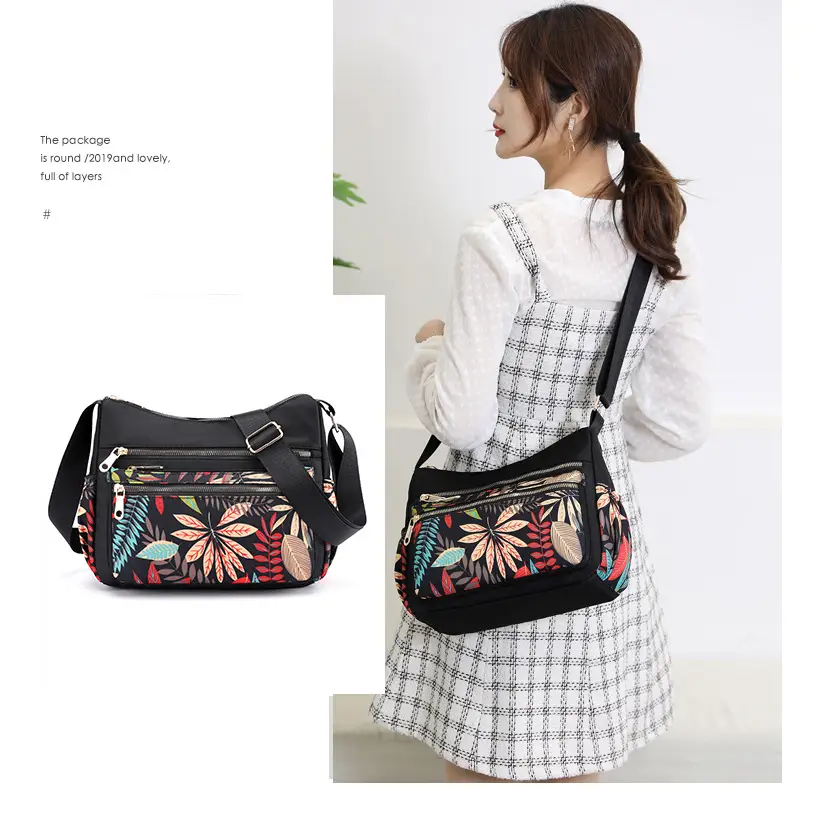 Printed Nylon Shoulder Bag for Women Large Capacity - Image 12