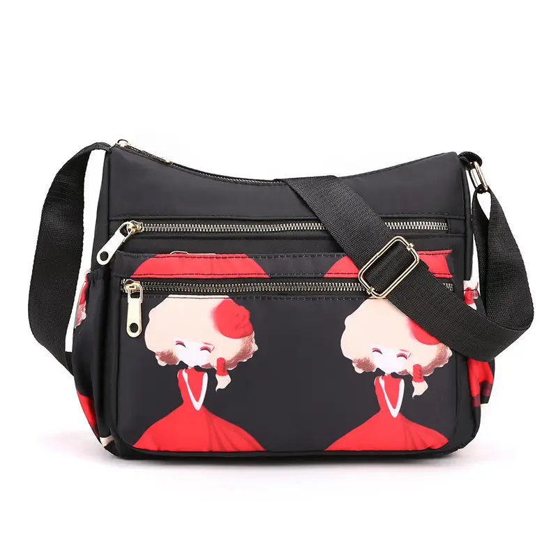 Printed Nylon Shoulder Bag for Women Large Capacity - Image 2